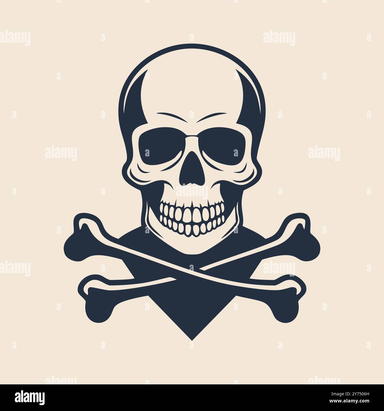 Hand drawn skull and crossbones tattoo vector illustration Stock Vector ...