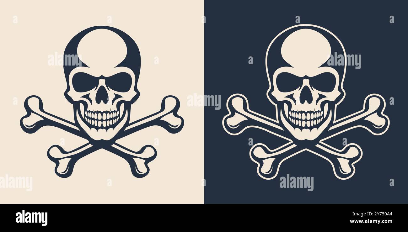 Hand drawn skull and crossbones tattoo vector illustration Stock Vector ...