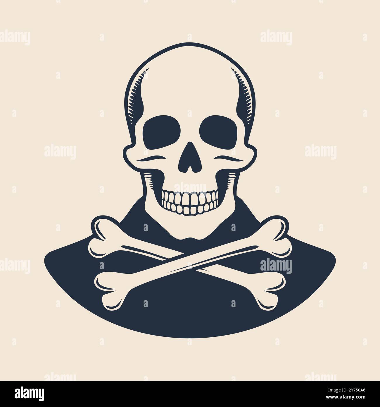 Hand drawn skull and crossbones tattoo vector illustration Stock Vector ...