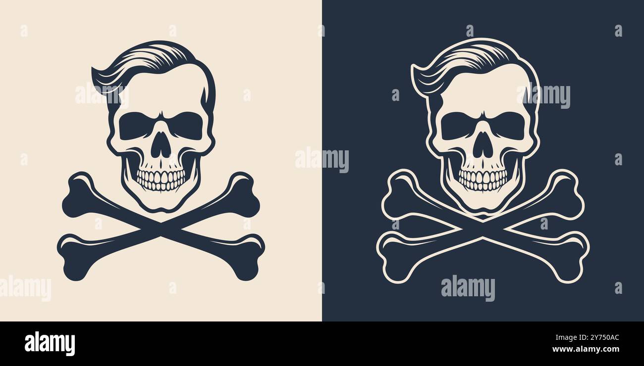 Hand drawn skull and crossbones tattoo vector illustration Stock Vector ...
