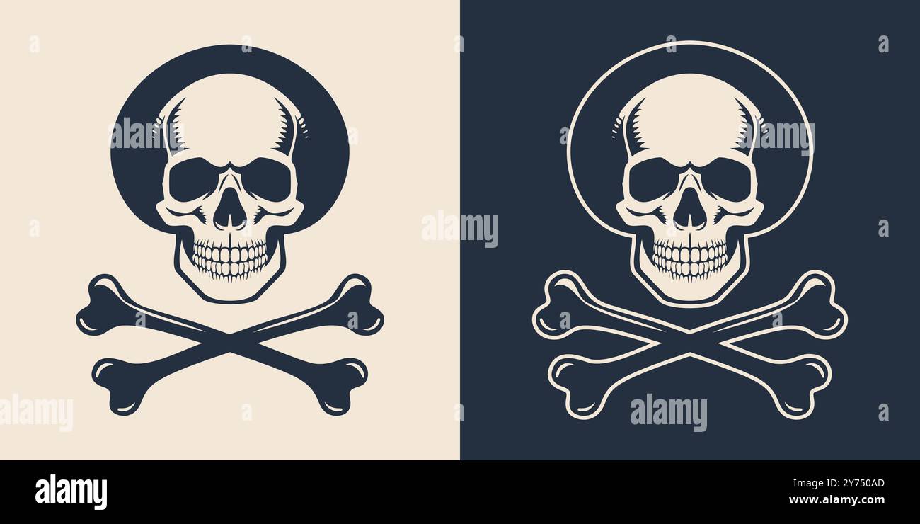 Hand drawn skull and crossbones tattoo vector illustration Stock Vector ...