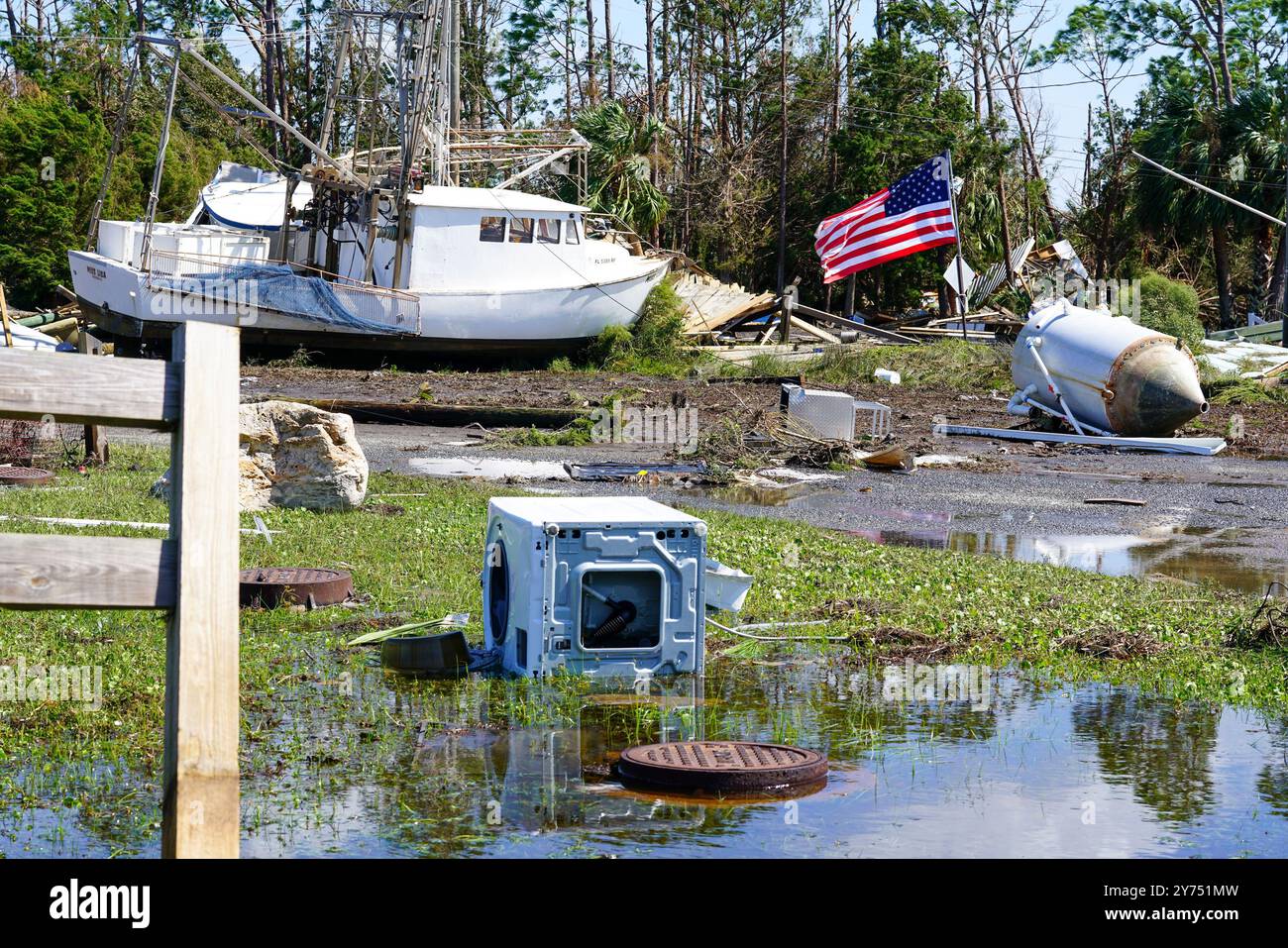 Damage from Hurricane Helene is seen on September 27, 2024 in Keaton ...
