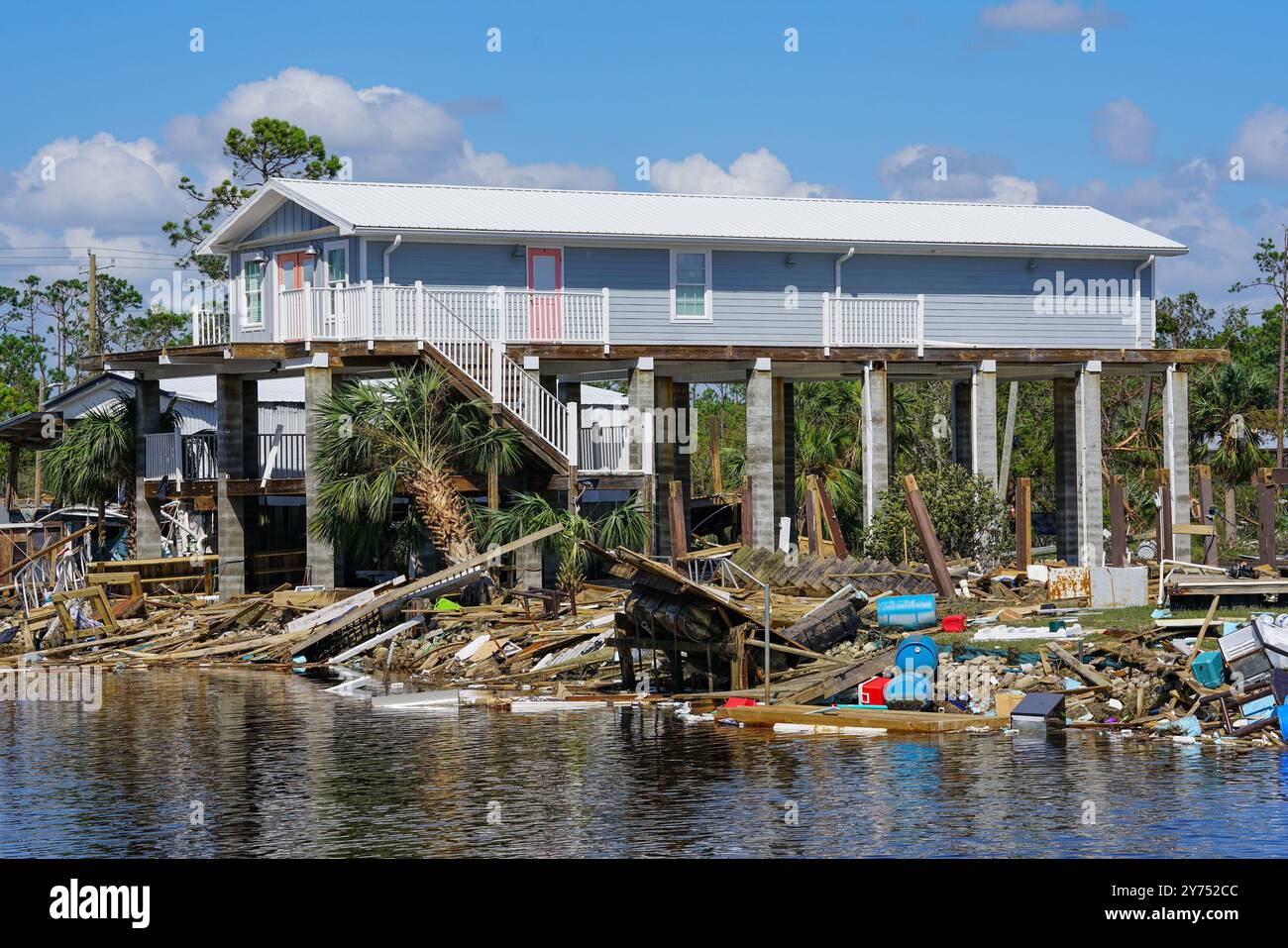 Damage from Hurricane Helene is seen on September 27, 2024 in Keaton ...
