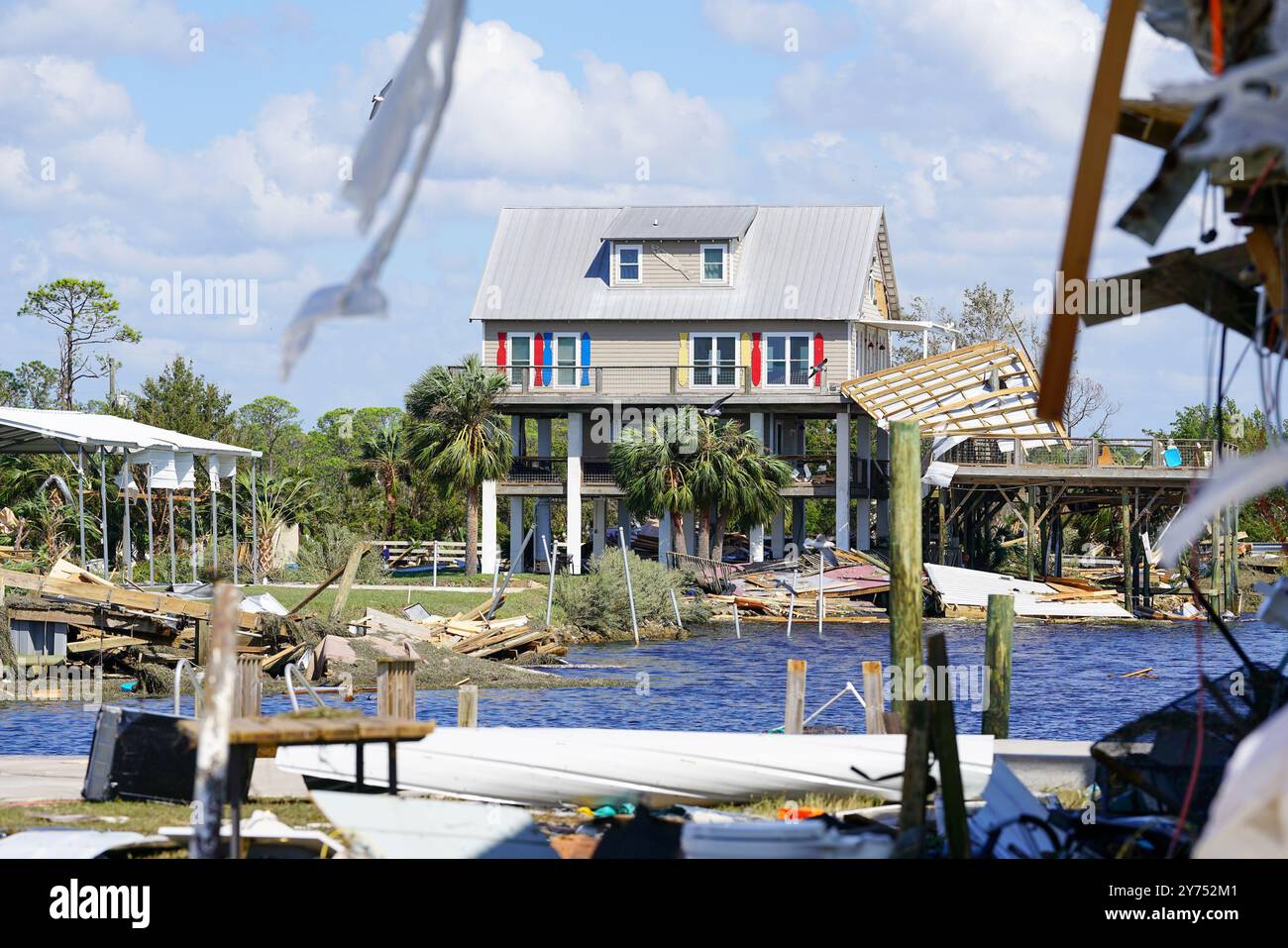 Damage from Hurricane Helene is seen on September 27, 2024 in Keaton ...