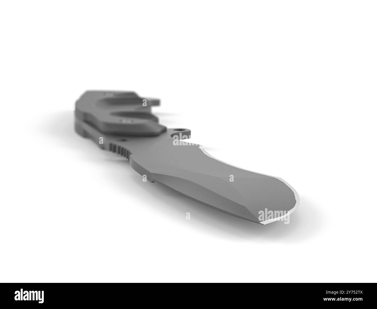 Tactical knife on a white background. 3d illustration. Stock Photo