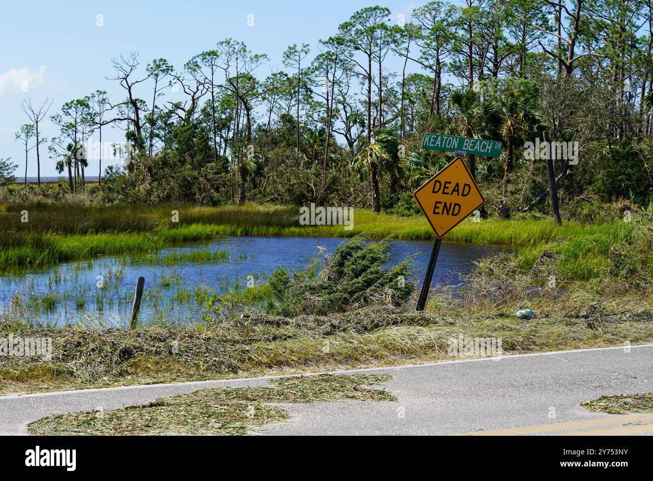Damage from Hurricane Helene is seen on September 27, 2024 in Keaton ...