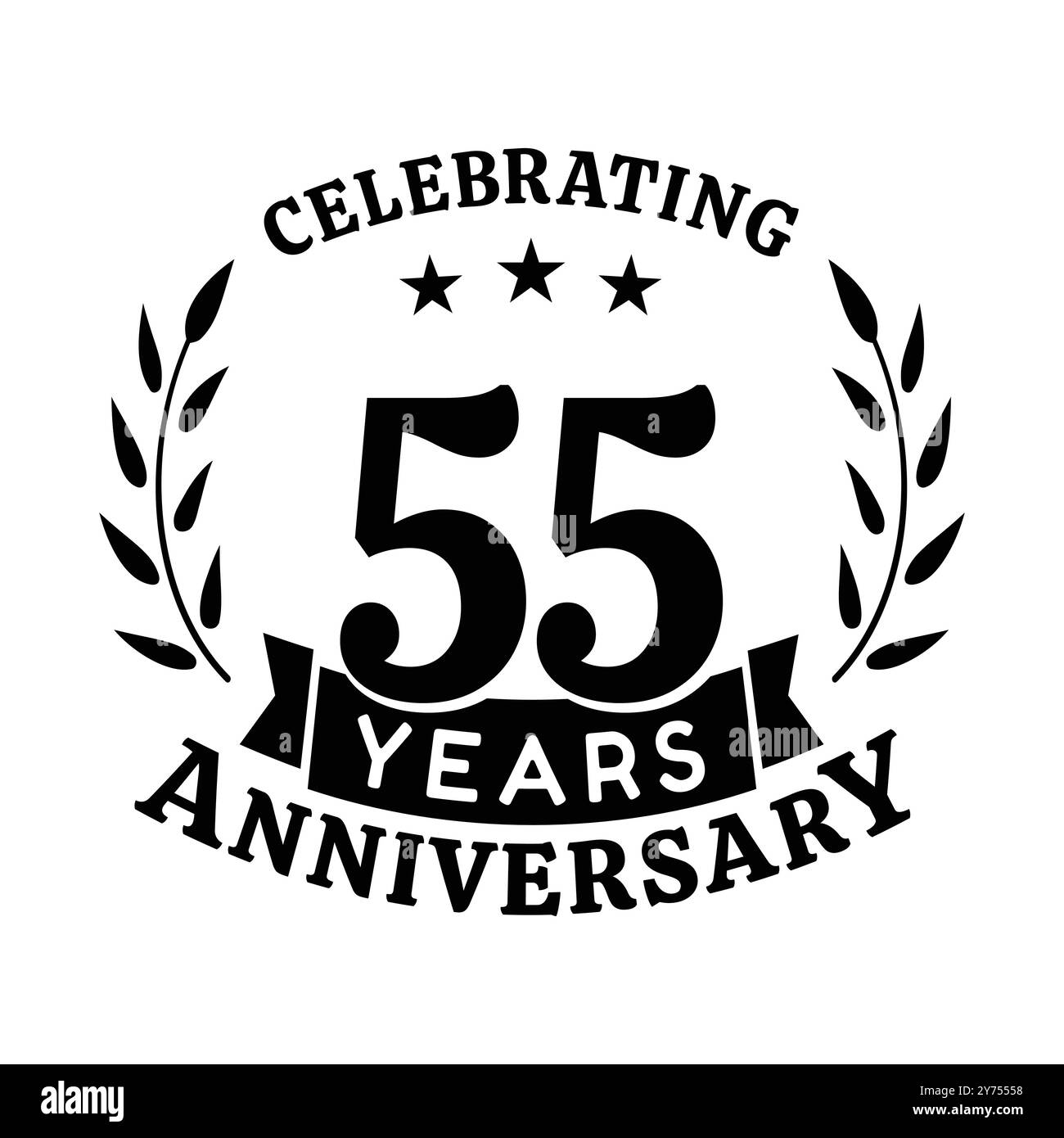55th anniversary celebration design template. 55 years vector and ...