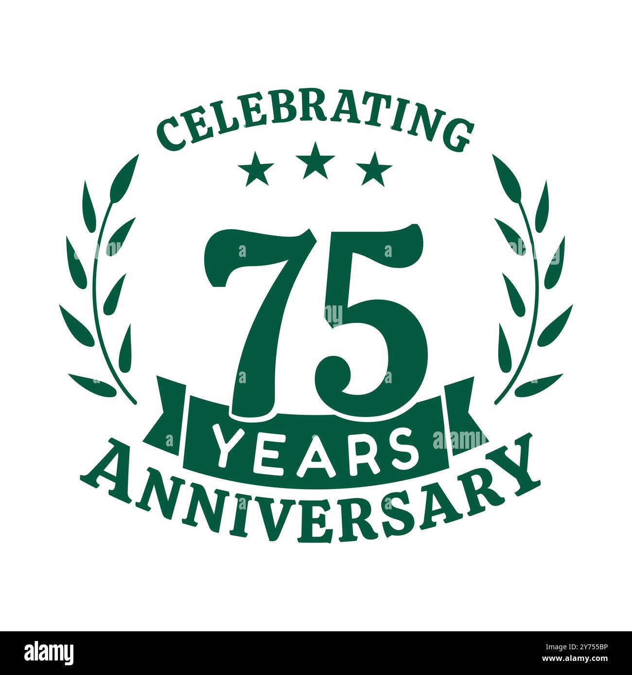 75th anniversary celebration design template. 75 years vector and ...