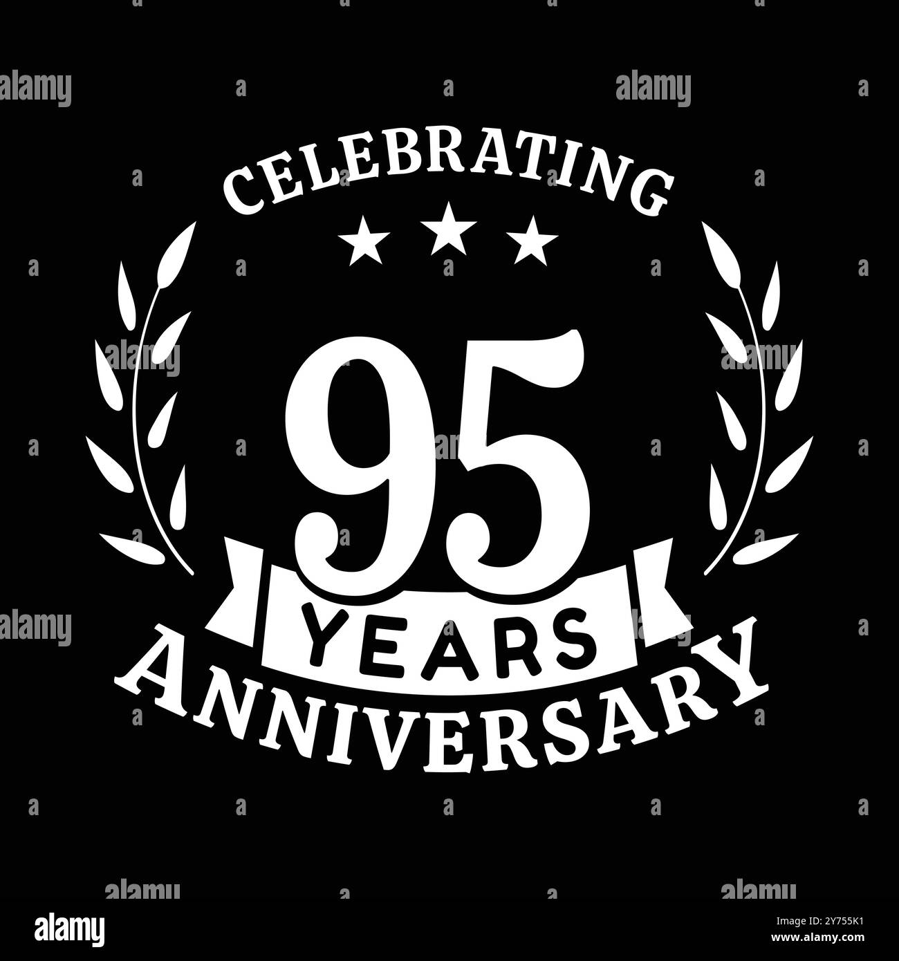 95th anniversary celebration design template. 95 years vector and ...