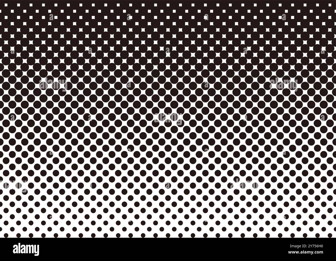Vector Seamless Monochrome Halftone Texture Isolated On A White Background. Horizontally Repeatable. Stock Vector
