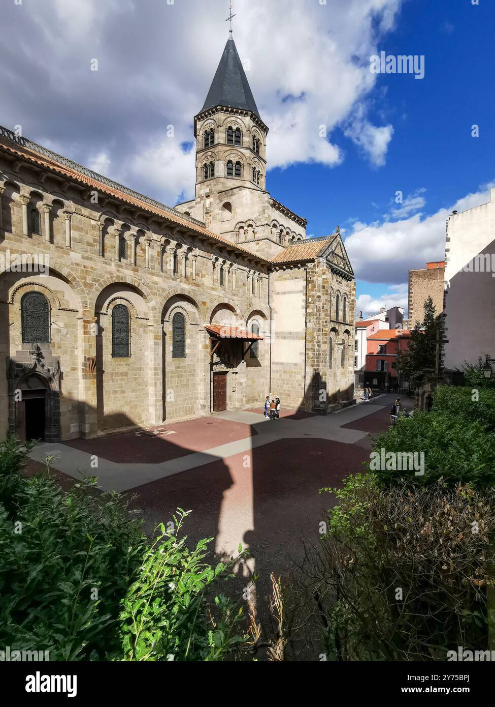 Notre Dame du Port romanesque church in Clermont-Ferrand. Unesco World Heritage.  Puy de Dome. Auvergne-Rhone-Alpes, France. - Smartphone Captured Stock Image