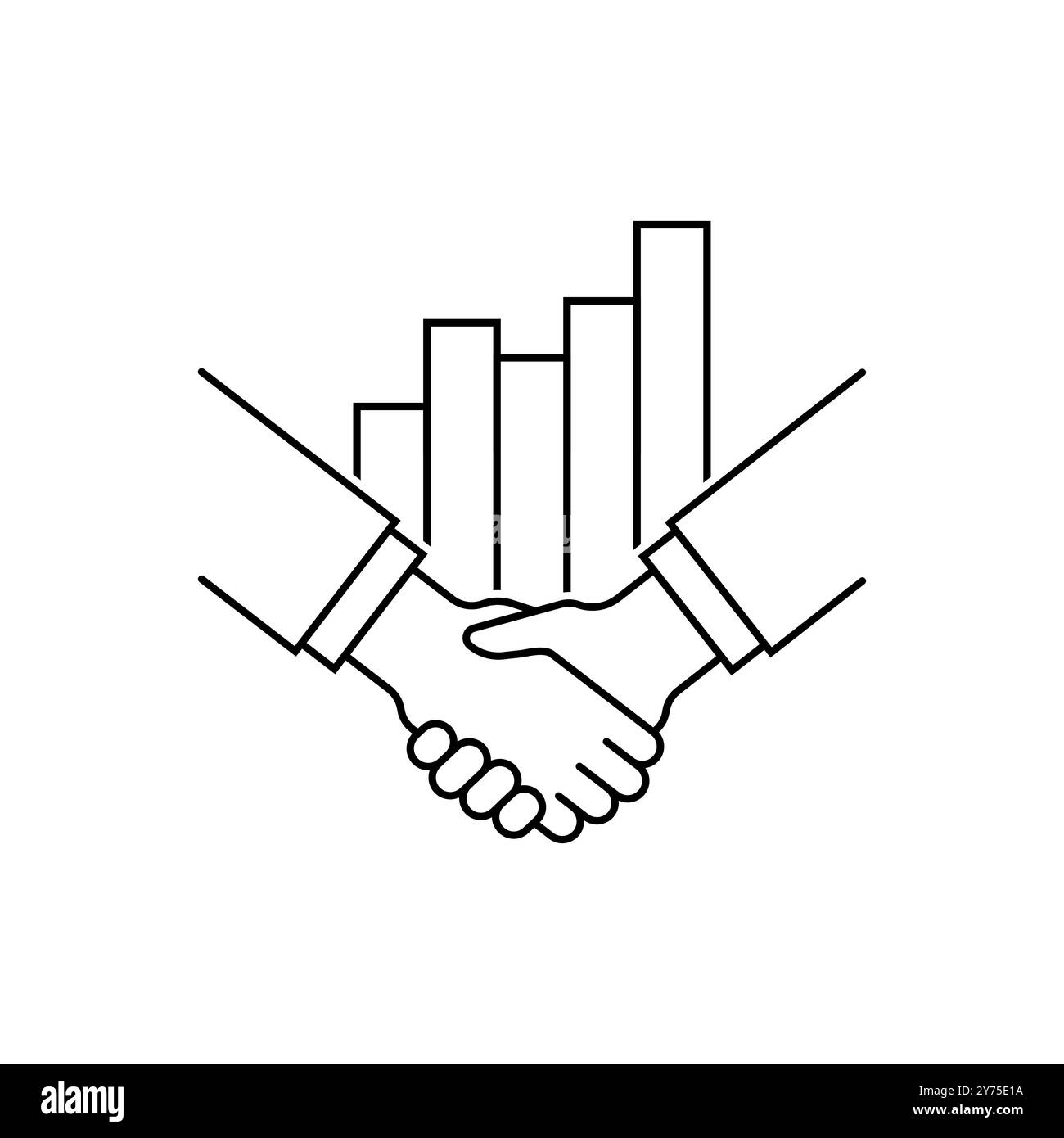 thin line handshake with graphic growth Stock Vector Image & Art - Alamy