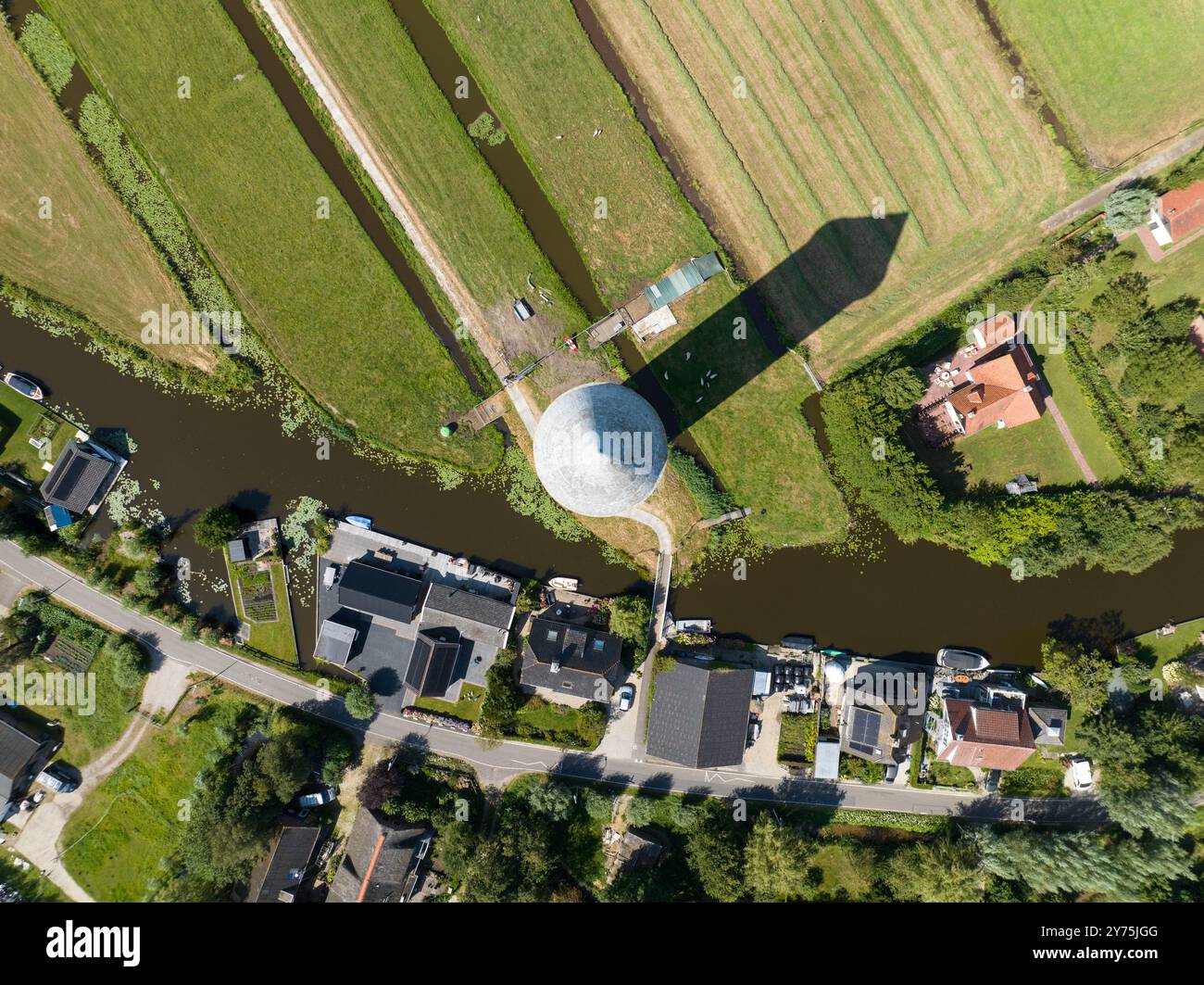 aerial-drone-view-of-watertoren-nieuwkoop-the-netherlands-summer