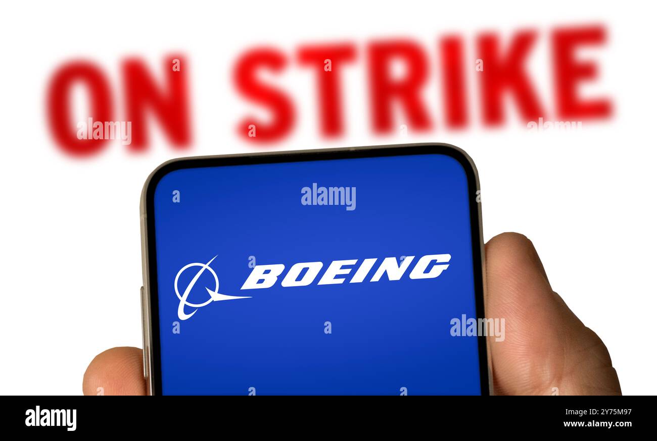 Boeing on strike Stock Photo