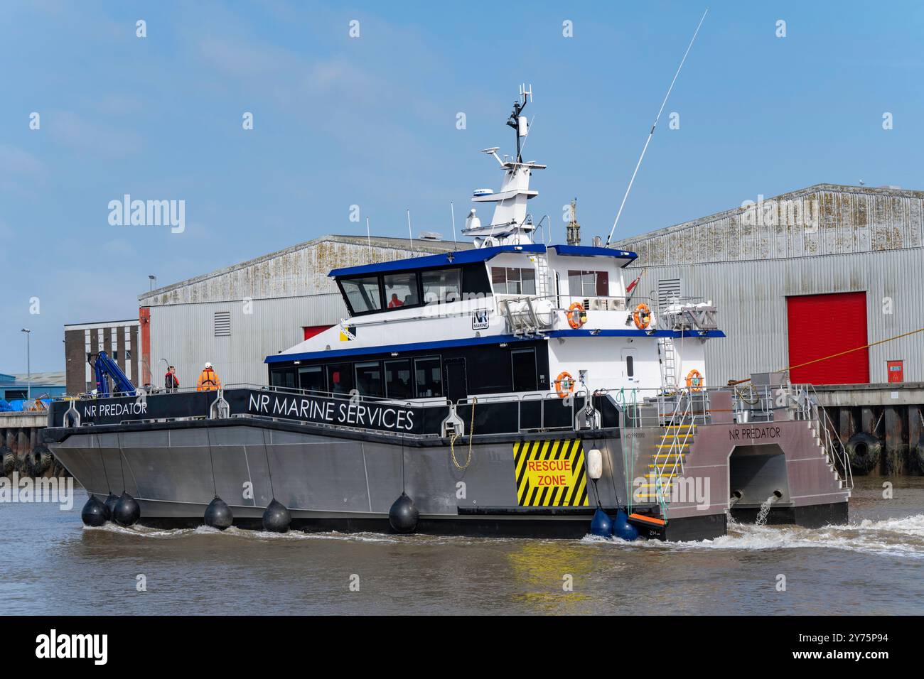 NR Predator an offshore energy support vessel Great Yarmouth Norfolk UK Stock Photo