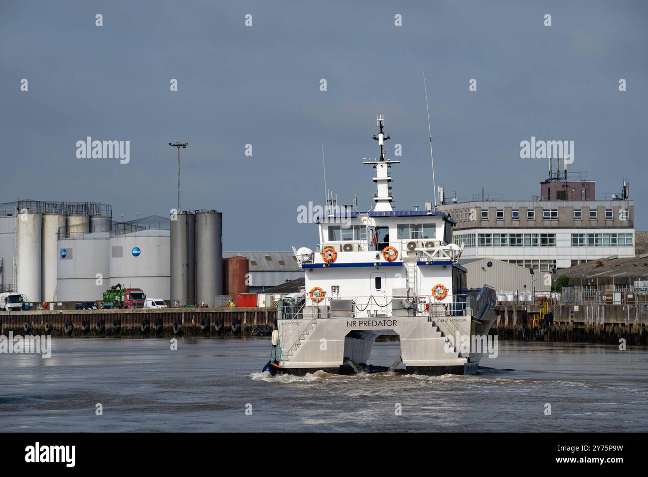 NR Predator an offshore energy support vessel Great Yarmouth Norfolk UK Stock Photo