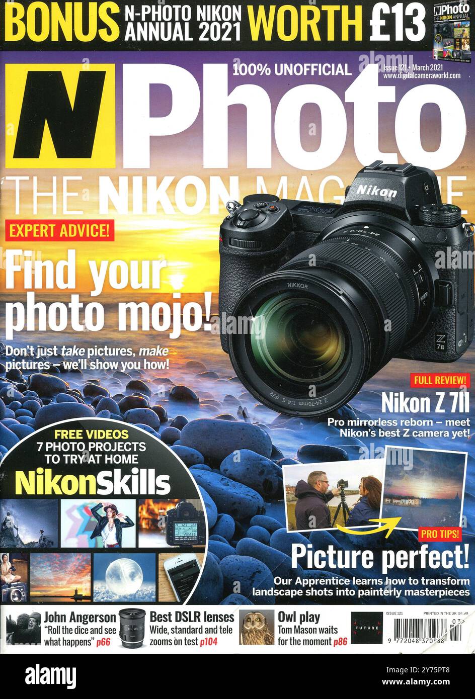 Cover of N Photo magazine published in March 2021. Aimed at users of Nikon cameras, the magazine ceased publication in October 2024. Stock Photo