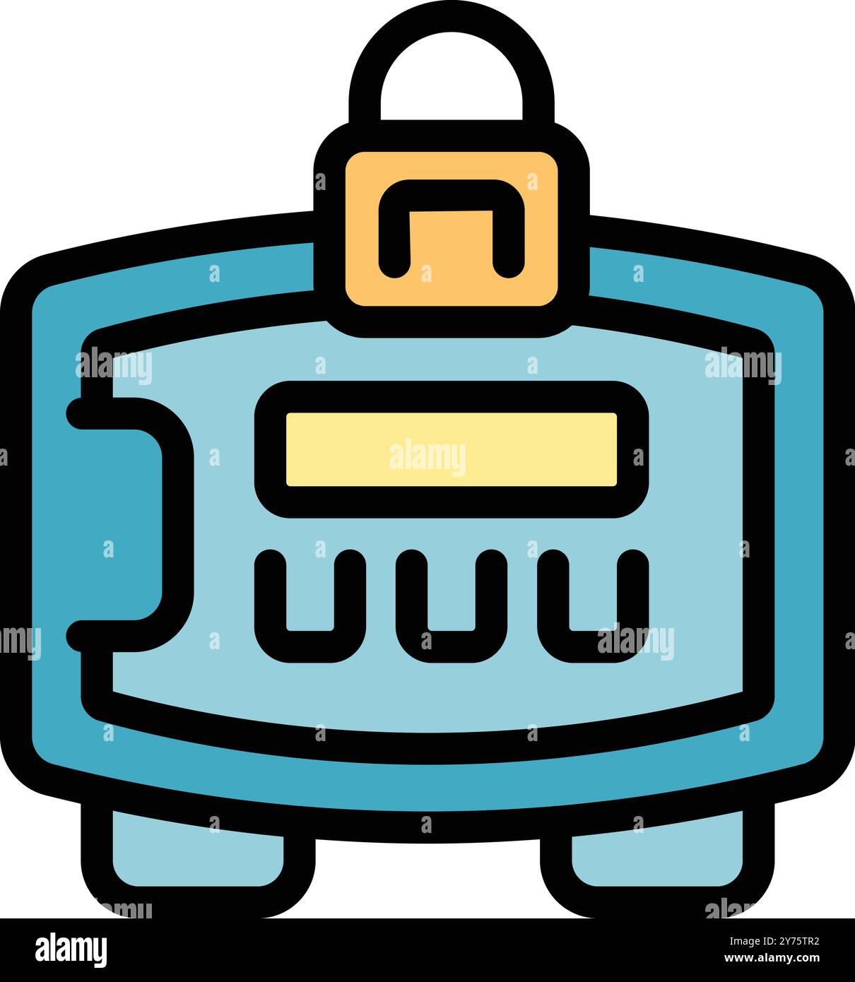 Electronic device for processing payments is secured with a padlock, ensuring safe and protected financial transactions Stock Vector