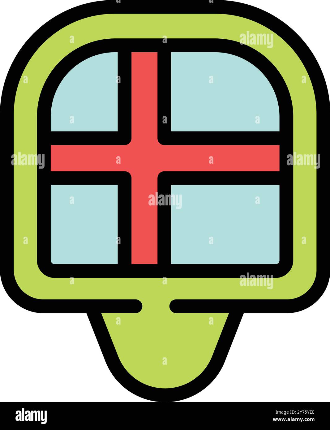Location pin icon showing hospital location with red cross symbol ...