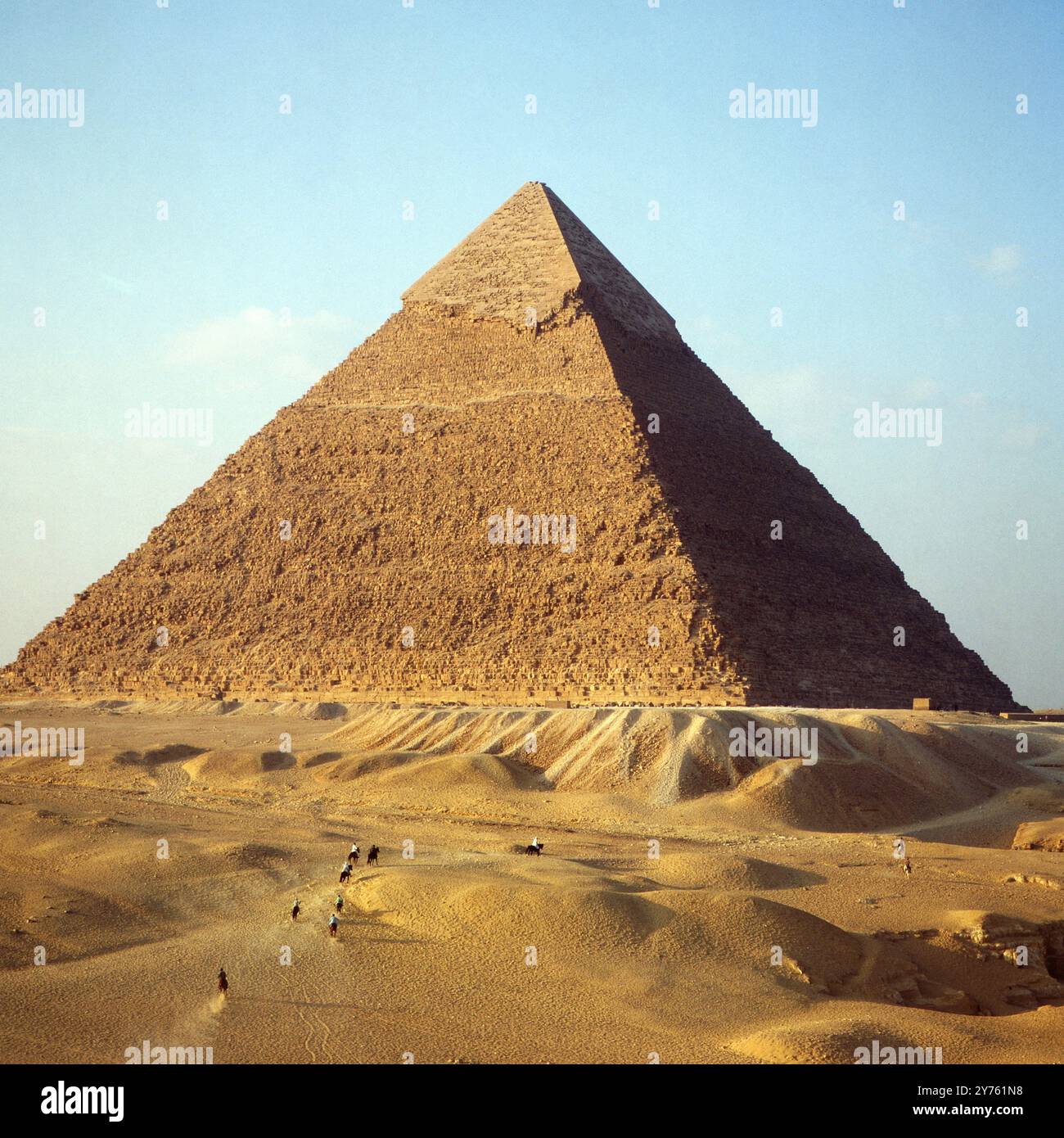 Pyramide des Chephren auf dem Plateau von Gizeh, Ägypten um 1987 Stock ...