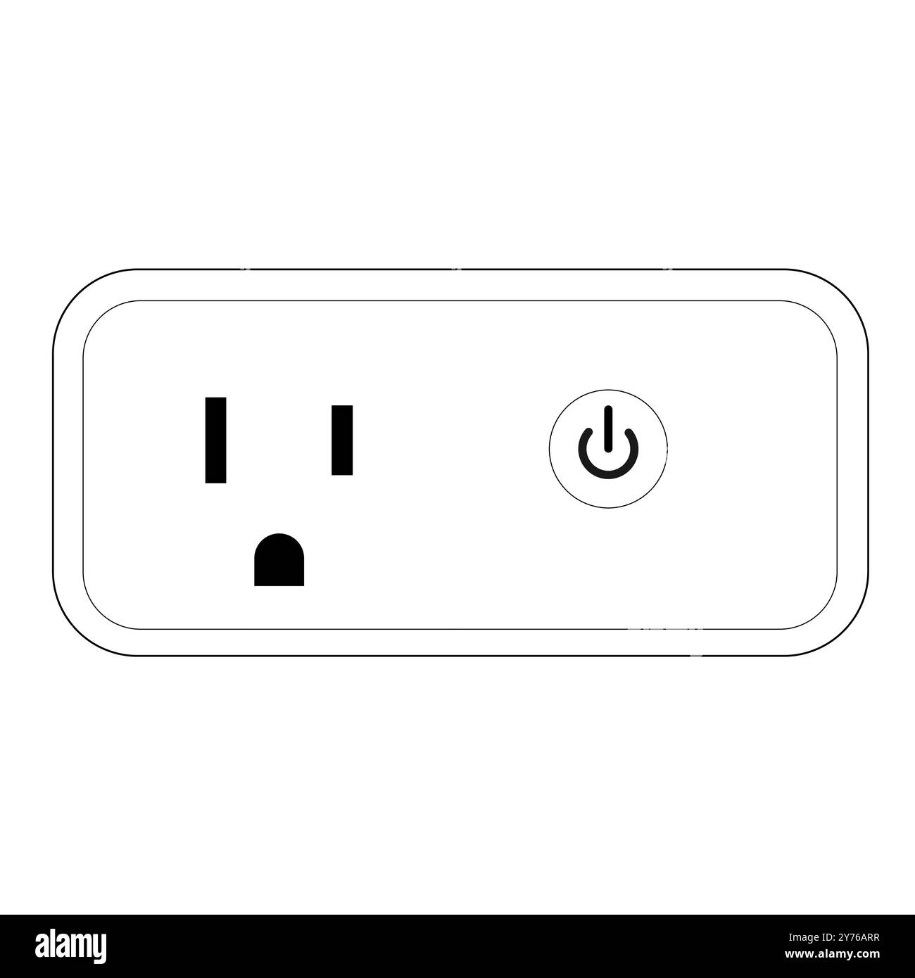 One US smart plug with wifi vector concept icon in thin line style Stock Vector