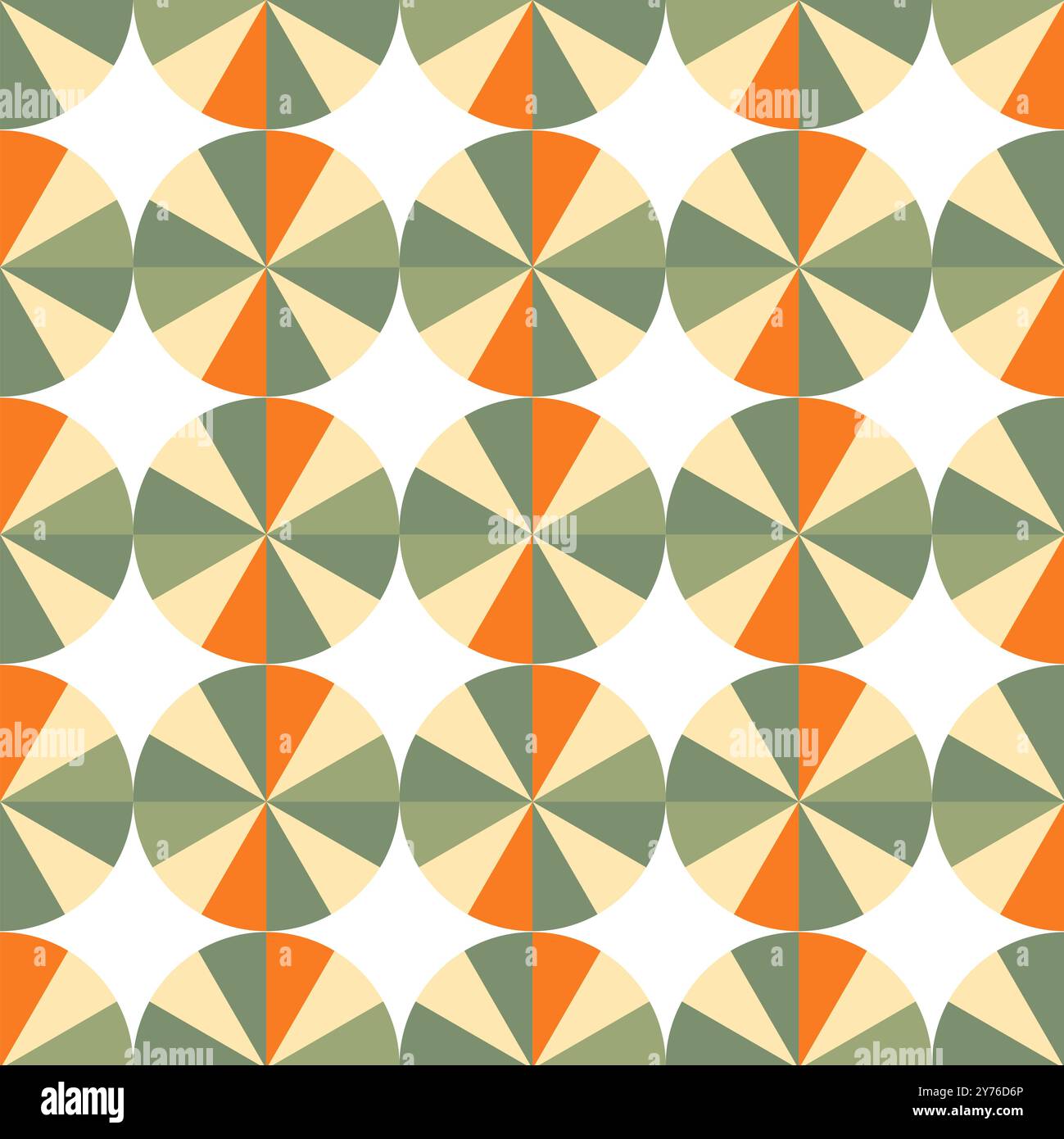 Seamless Pattern circle geometric graphic design, fall color season Stock Vector