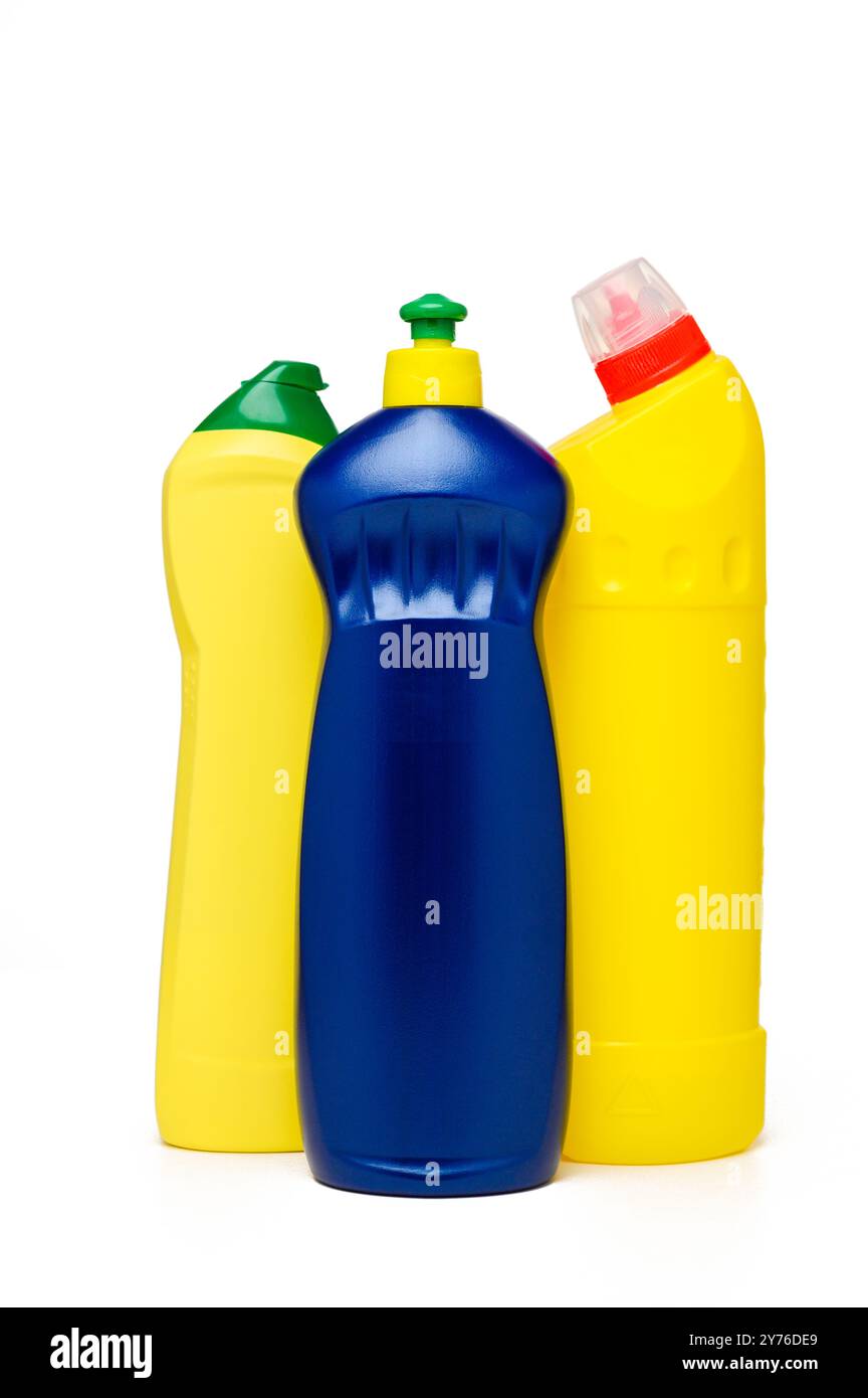 Set of tools for cleaning and disinfection isolated on white Stock ...
