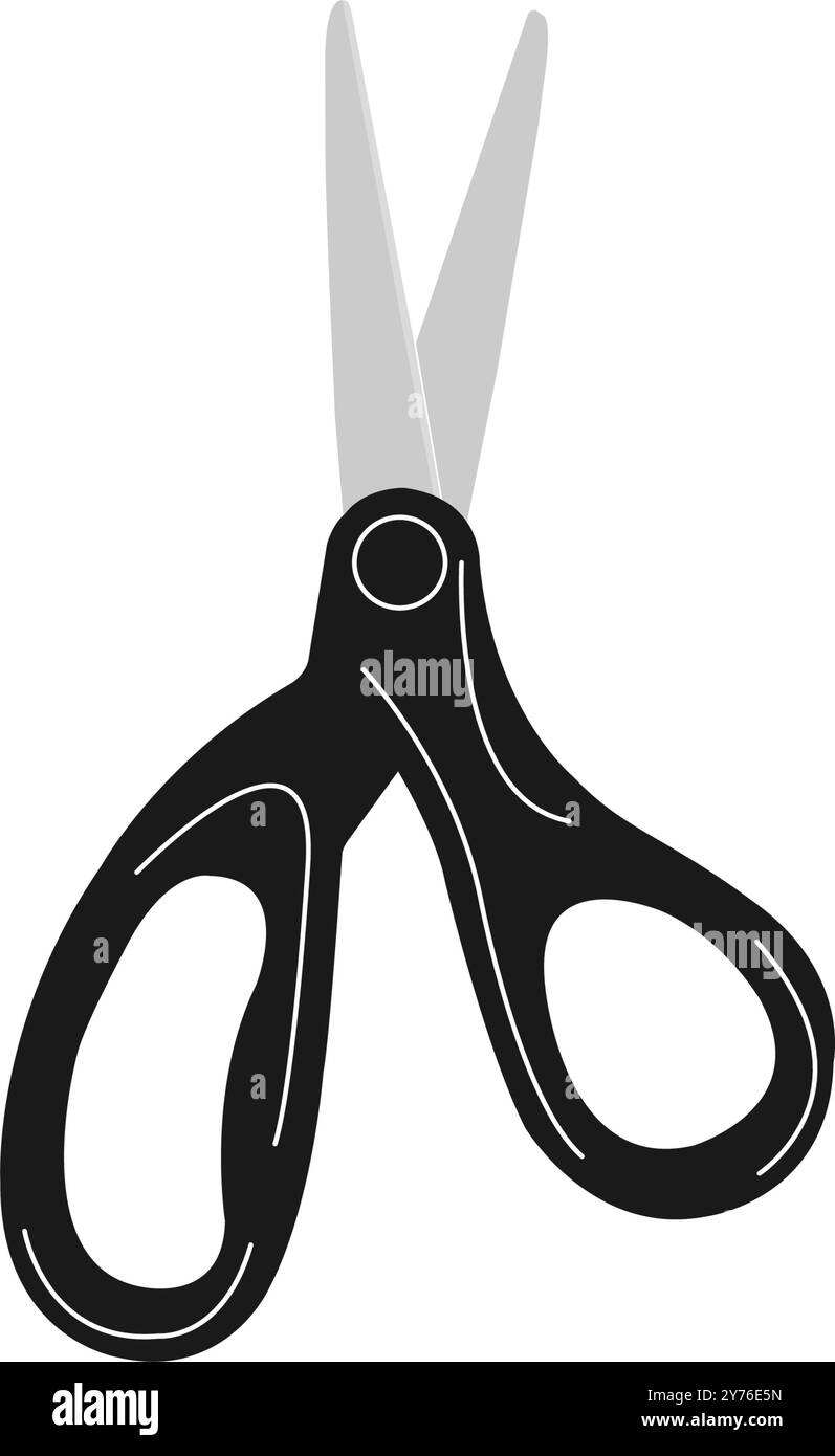 Scissors outline filled icon. Vector illustration design Stock Vector