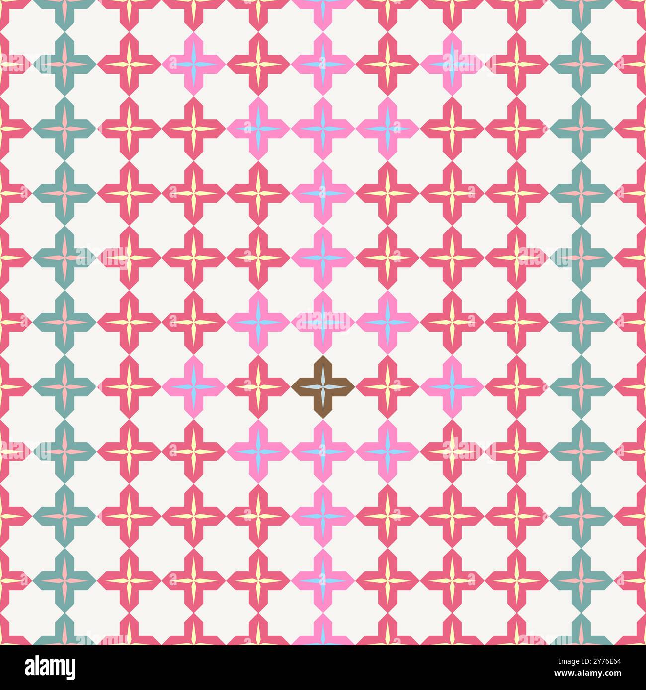 seamless pattern double star modified shape pastel shades color, illustrations vector Stock Vector