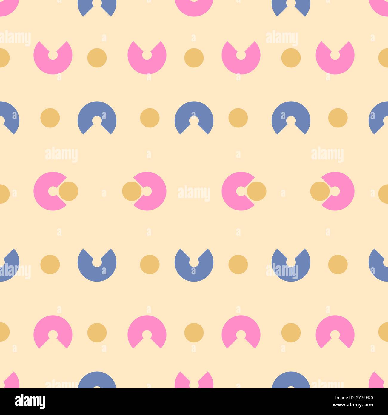 seamless pattern pie and circle modified shape pastel shades color, illustrations vector Stock Vector