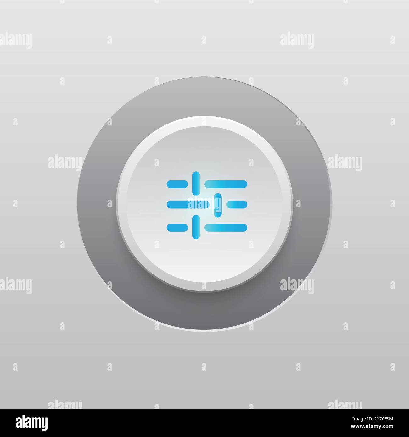 Settings Modern Button and LED Light Stock Vector