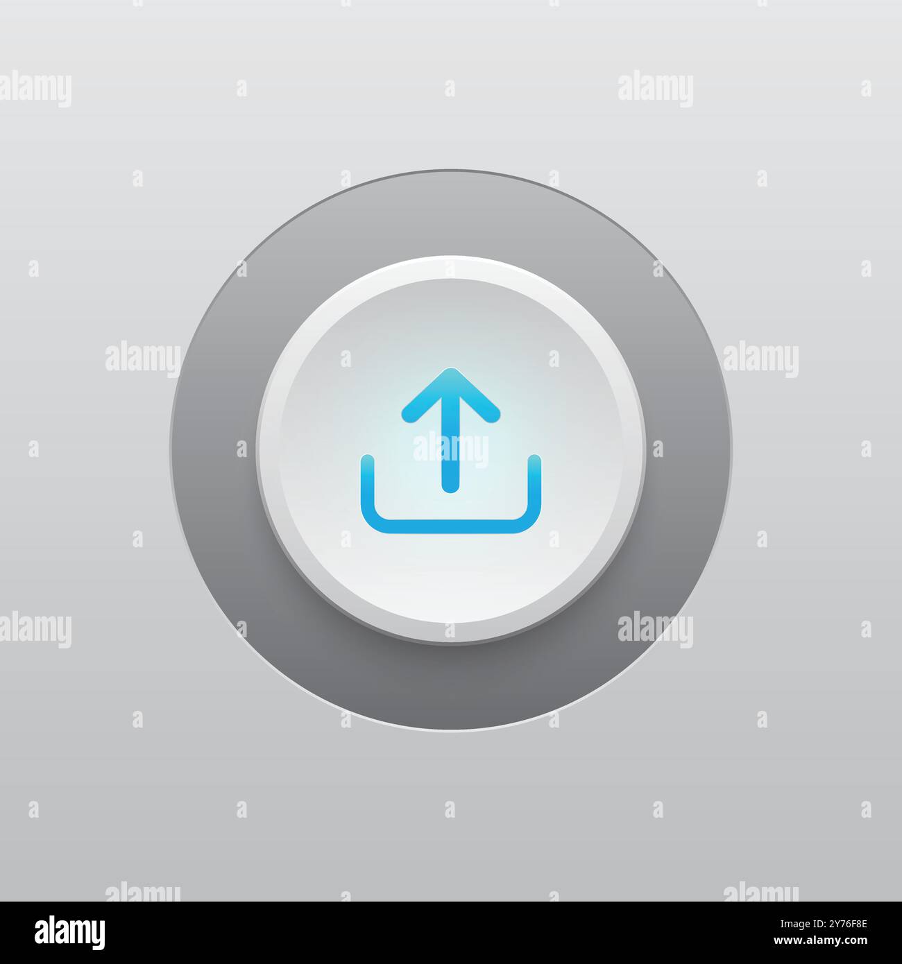 Upload Modern Button and LED Light Stock Vector