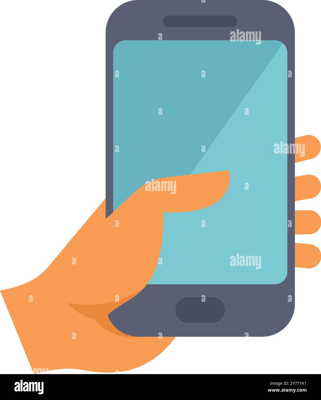 Hand holding a smartphone with blank screen, perfect for showcasing ...