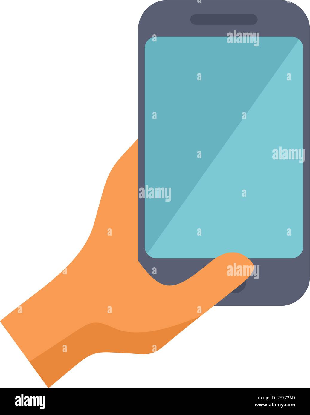 Hand is holding a smartphone with a blank screen, perfect for ...