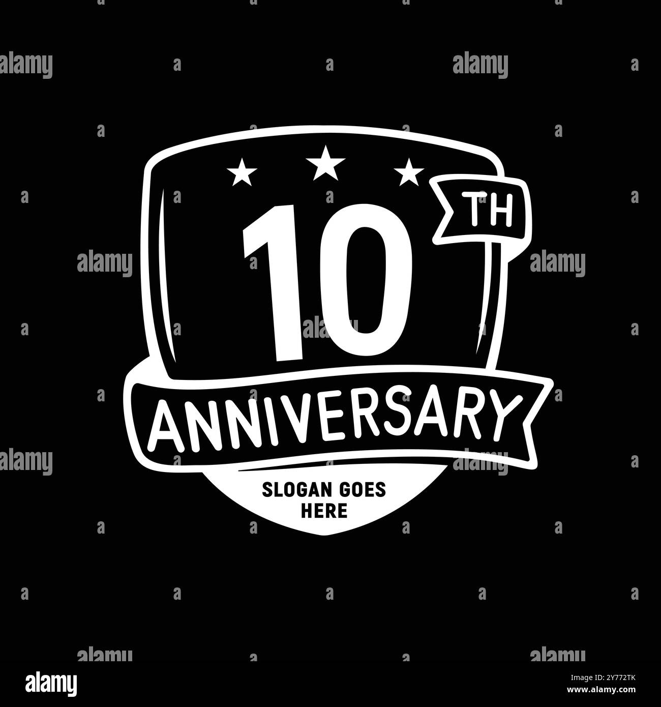 10 years anniversary celebration shield design template. 10th ...