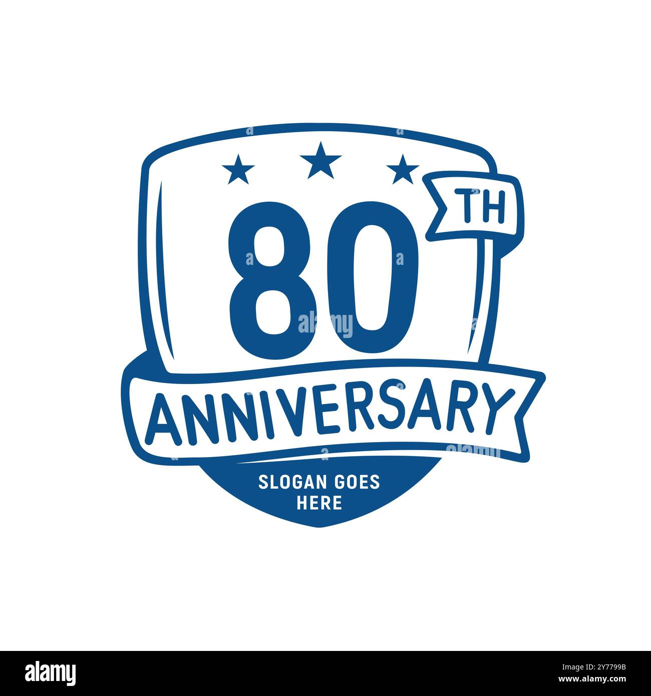 80 years anniversary celebration shield design template. 80th ...