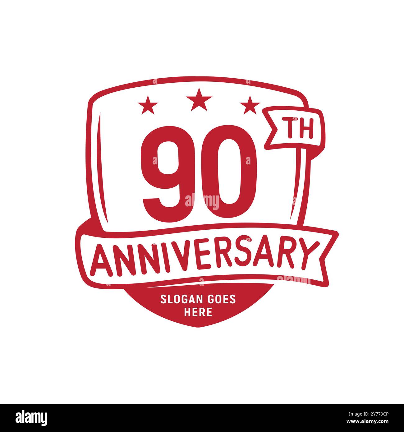 90 years anniversary celebration shield design template. 90th ...