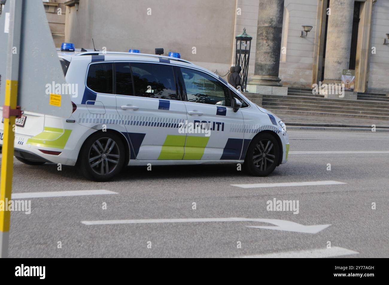 Copenhagen/ DenmarK/ 28 Septembe r 2024/ Danish police  auto in capital  (Photo.Francis Joseph Dean/Dean Pictures) (Not for commercial use) Stock Photo