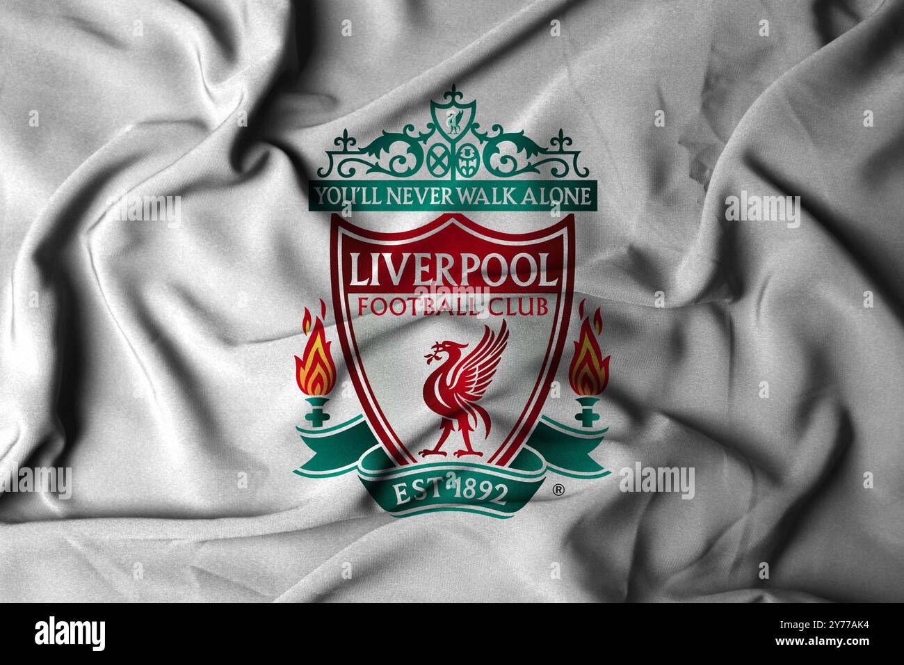 Textures Lfc pringsewu, Lampung; October 1, 2024; Selective focus flag logo texture ...
