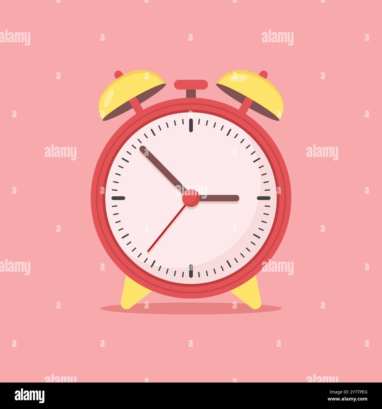 Clock icon in flat style. Round watch vector illustration on isolated ...
