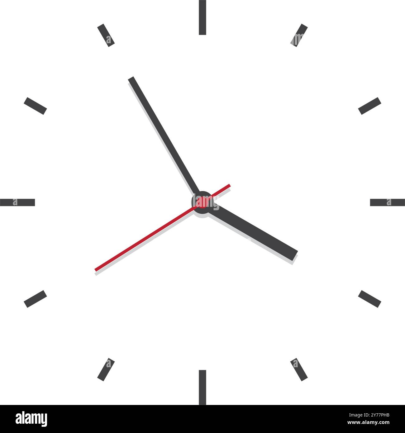 Clock icon in flat style. Round watch vector illustration on isolated ...