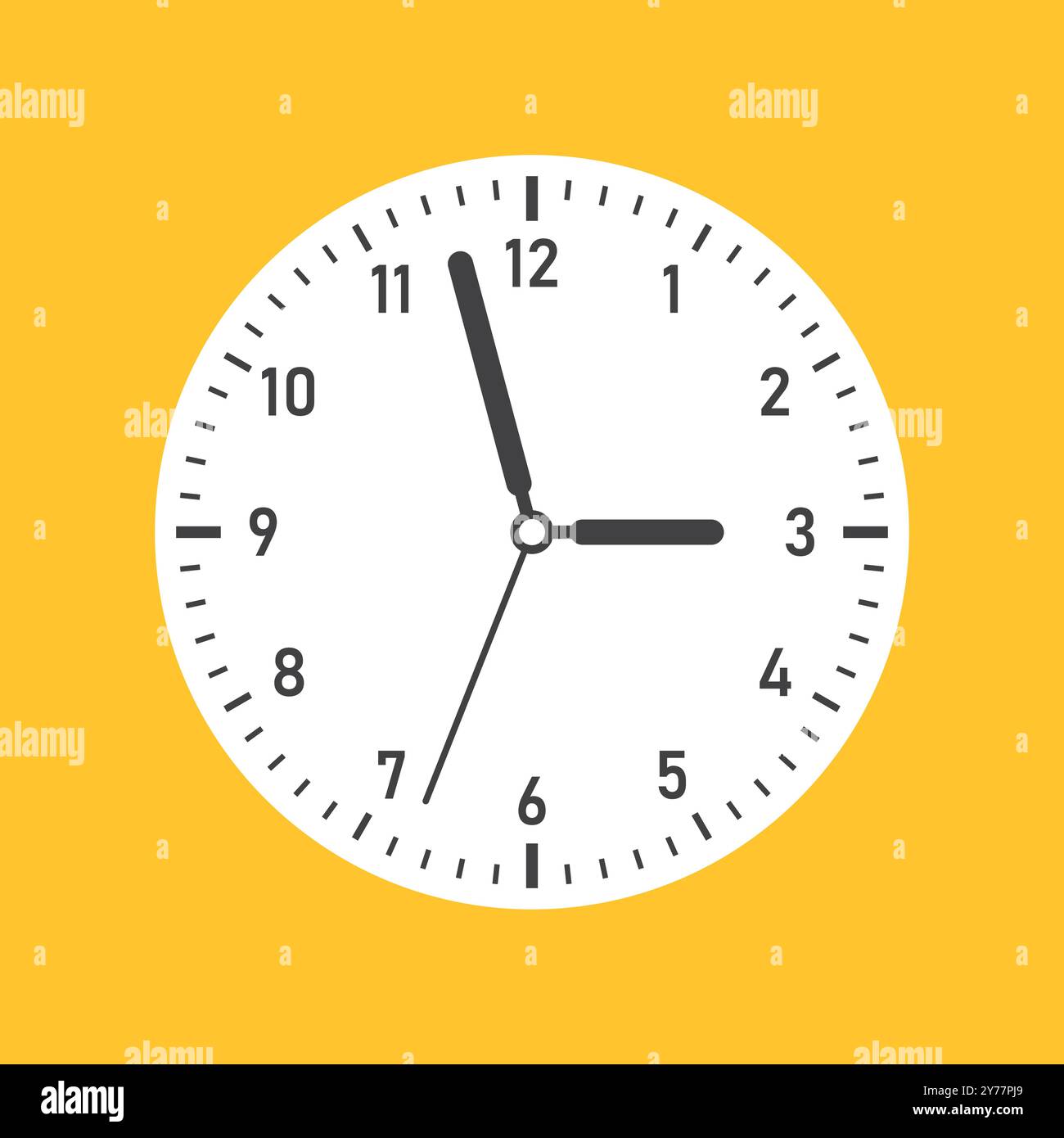 Clock icon in flat style. Round watch vector illustration on isolated ...