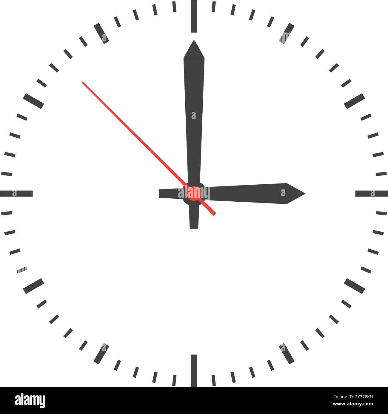Clock icon in flat style. Round watch vector illustration on isolated ...