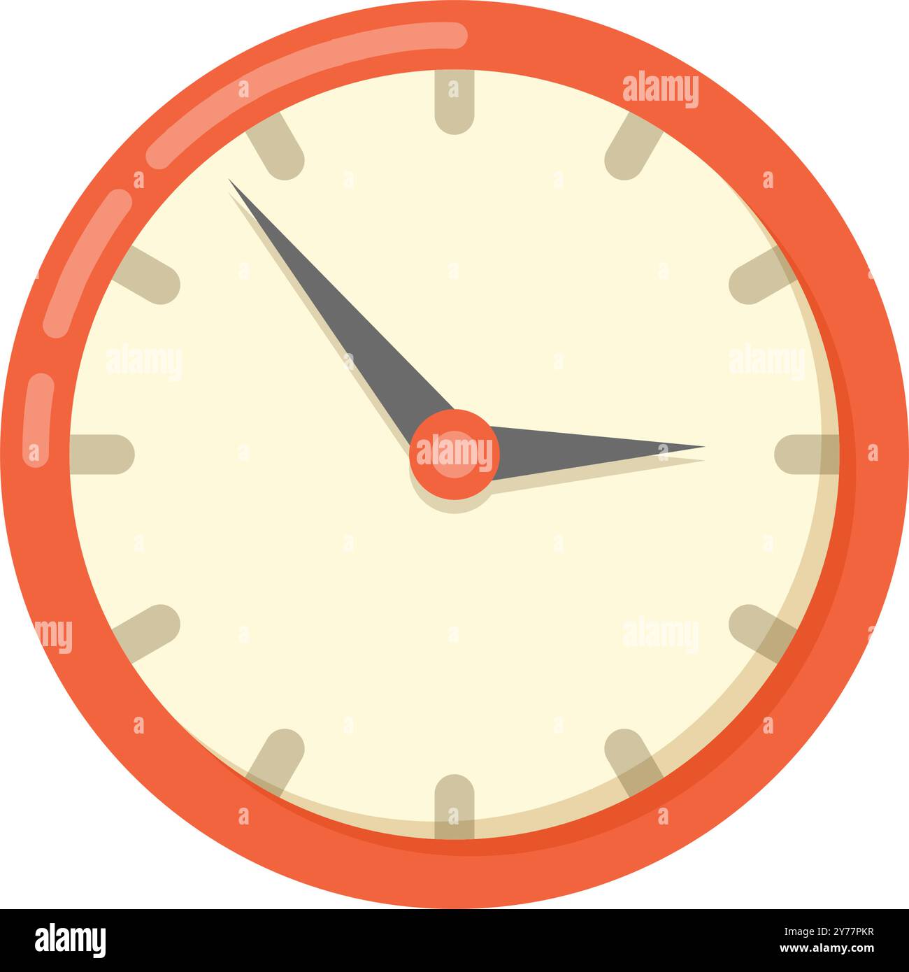 Clock icon in flat style. Round watch vector illustration on isolated ...