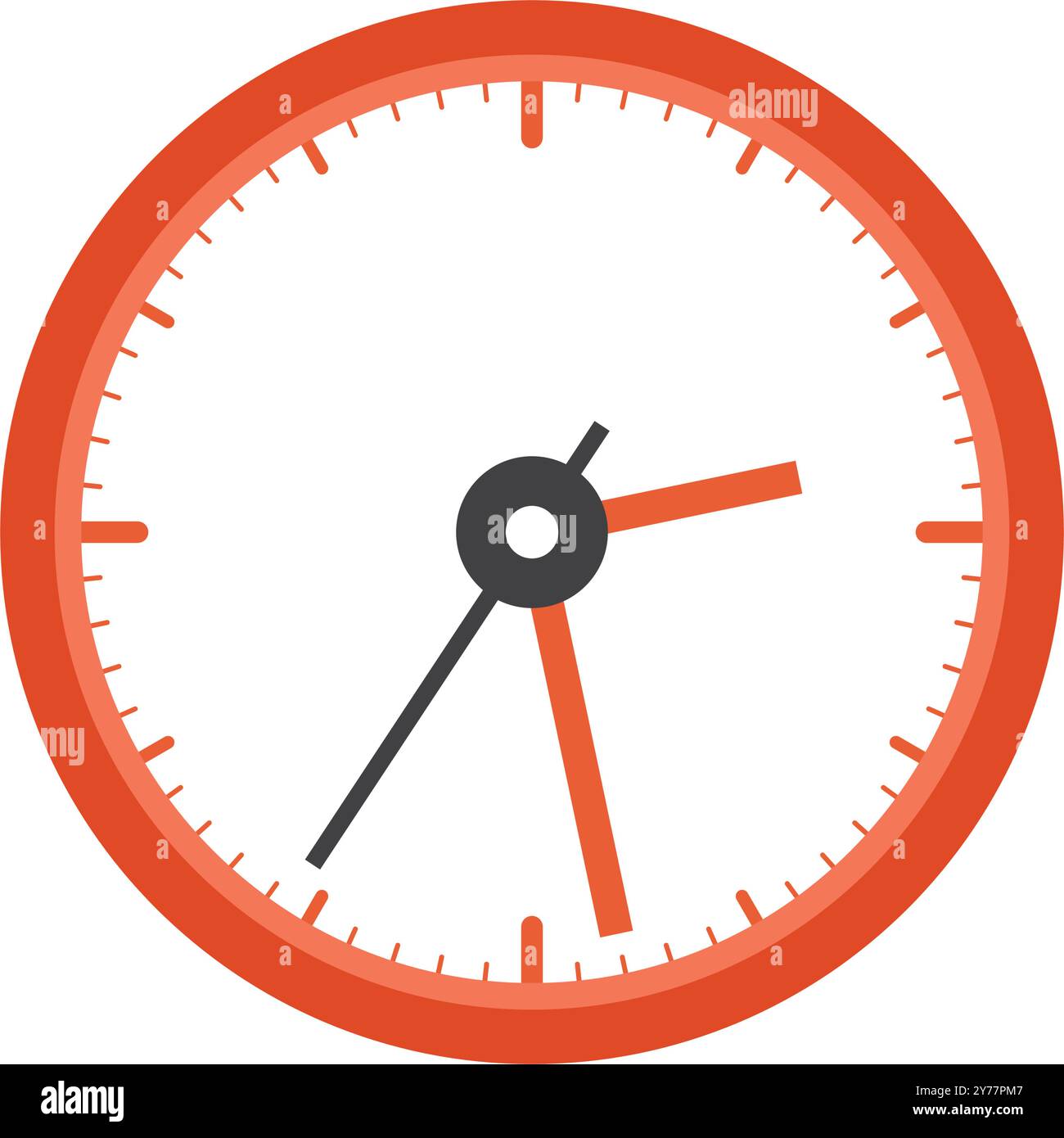 Clock icon in flat style. Round watch vector illustration on isolated ...