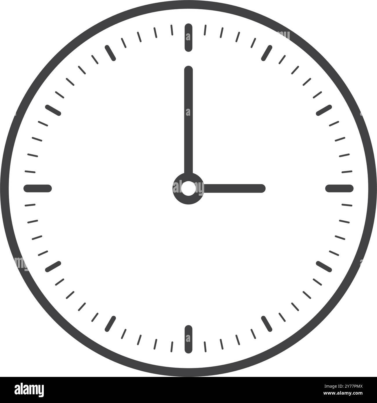 Clock icon in flat style. Round watch vector illustration on isolated ...