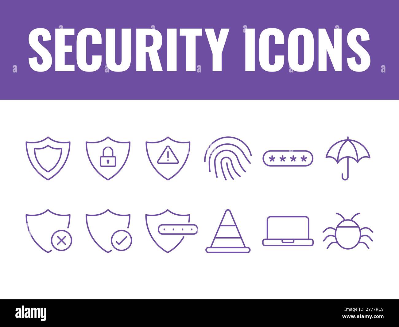 Security icons set vector. Cyber Security icons vector. protection ...