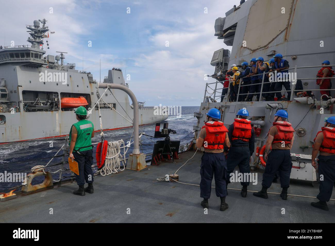 240928-N-CV021-1042 SOUTH CHINA SEA (Sep. 28, 2024) Sailors aboard the ...