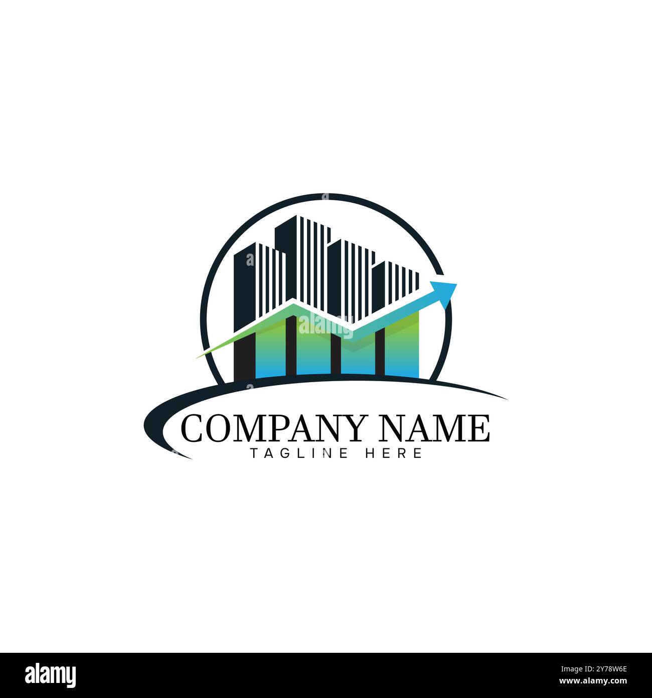 Modern real estate investment logo design Vector. Property investment