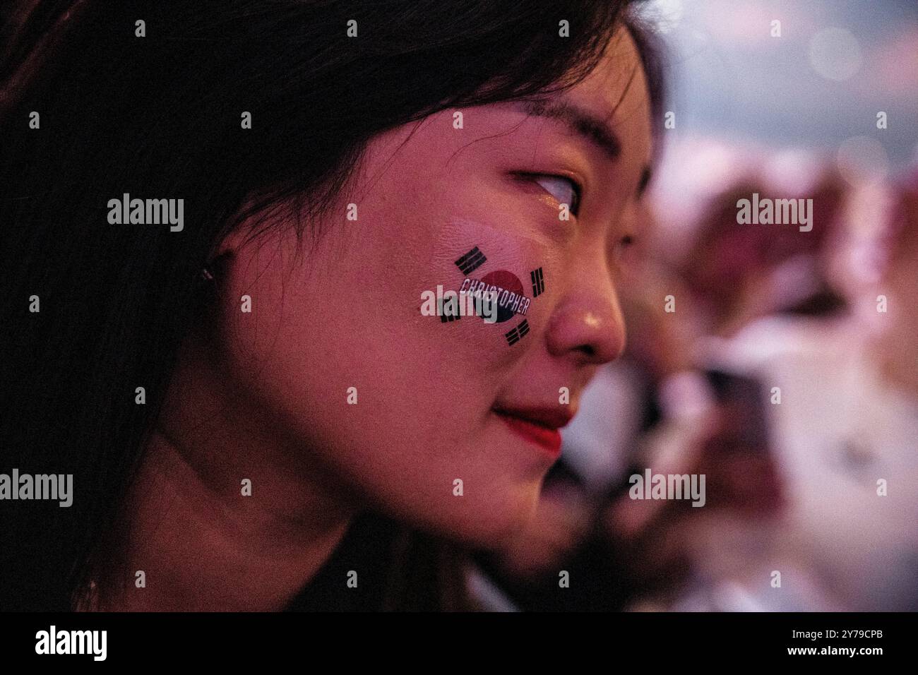 Copenhagen, Denmark. 27th, September 2024. Korean concert goers seen at ...